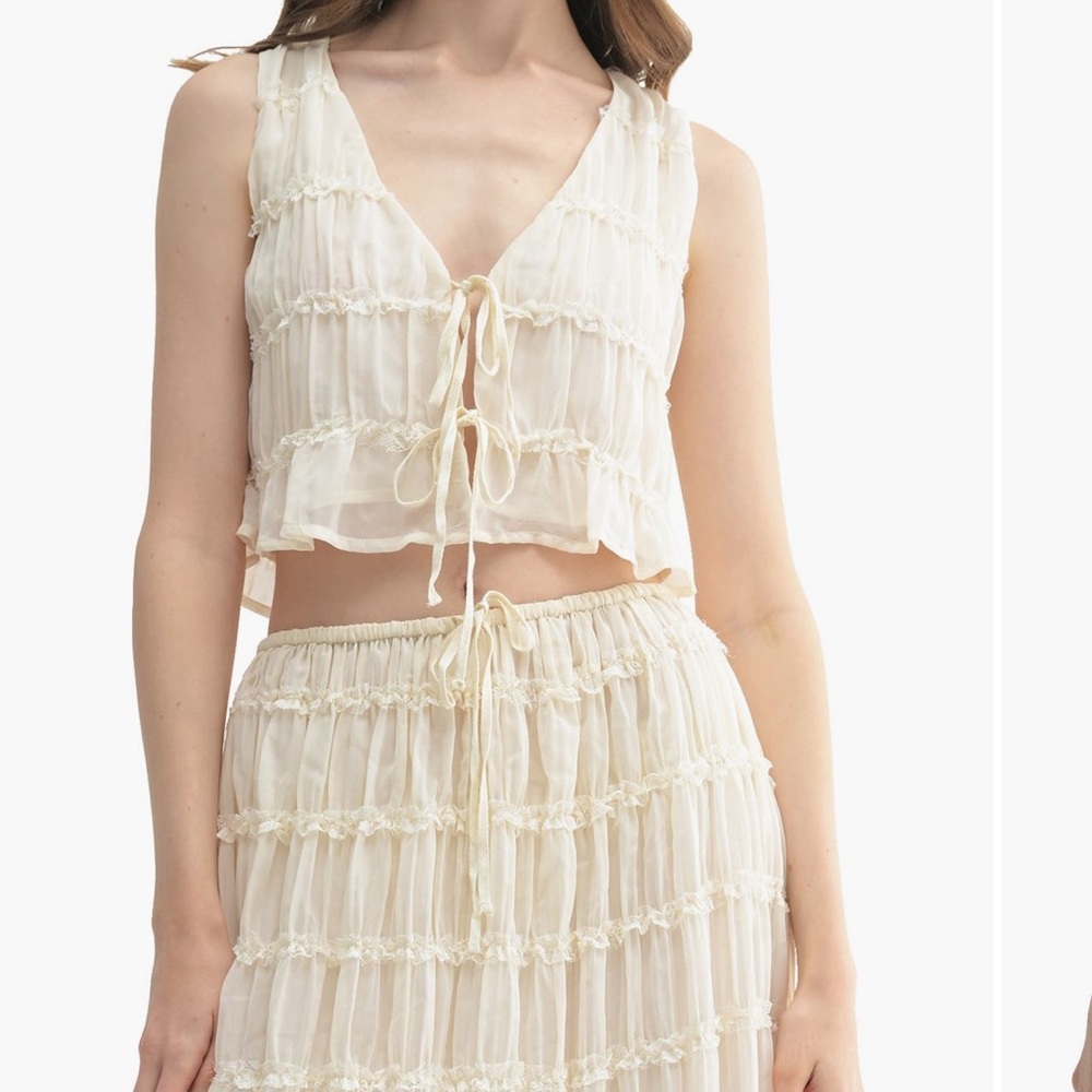 Lush Skirt & Top Chiffon Set